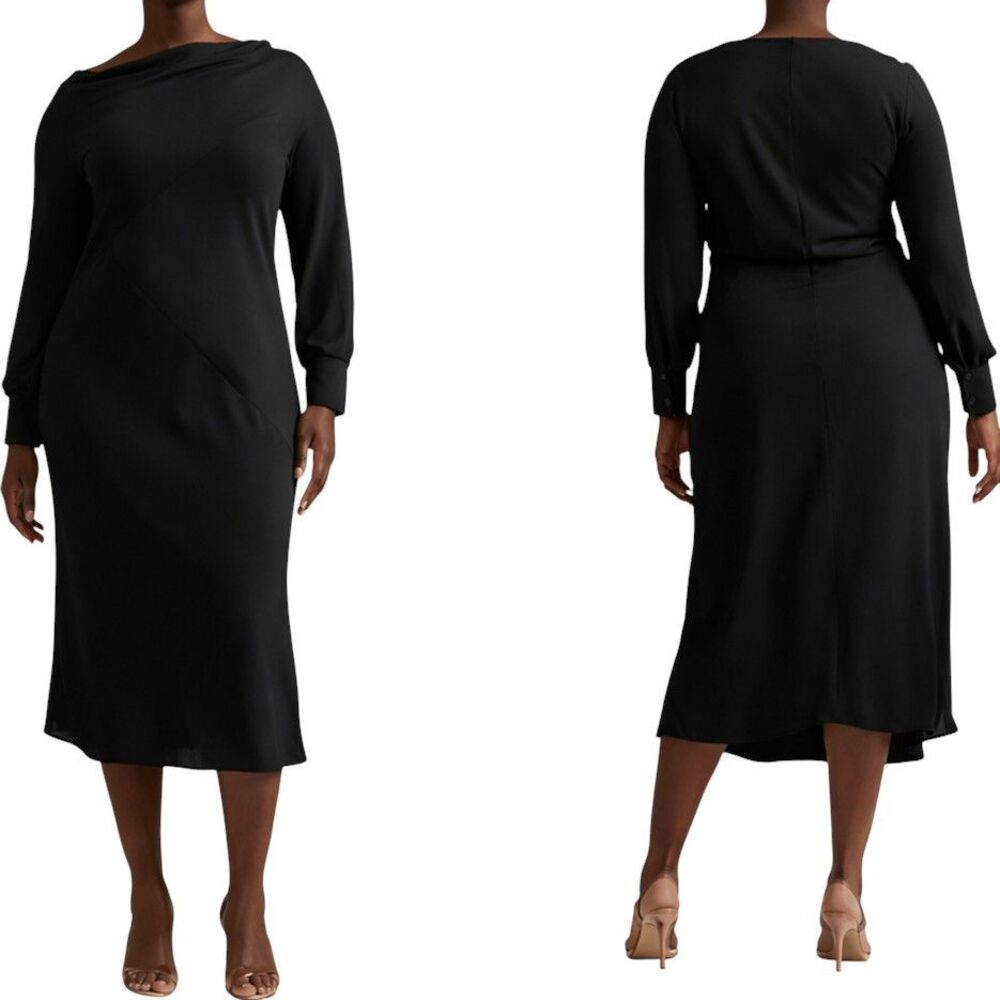 Pari Passu Black Millie Bias Cut Lightweight Cocktail Dress Size 14 READ READ
